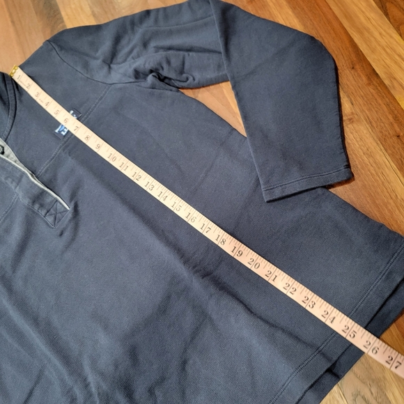 L.L. Bean Henley Classic Rugby Syle Hidden Button Placket Size Large - Picture 4 of 8